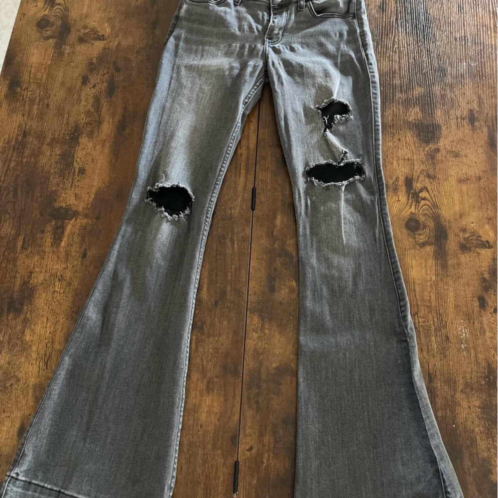 Hollister Gray Flare & Wide Leg Jeans